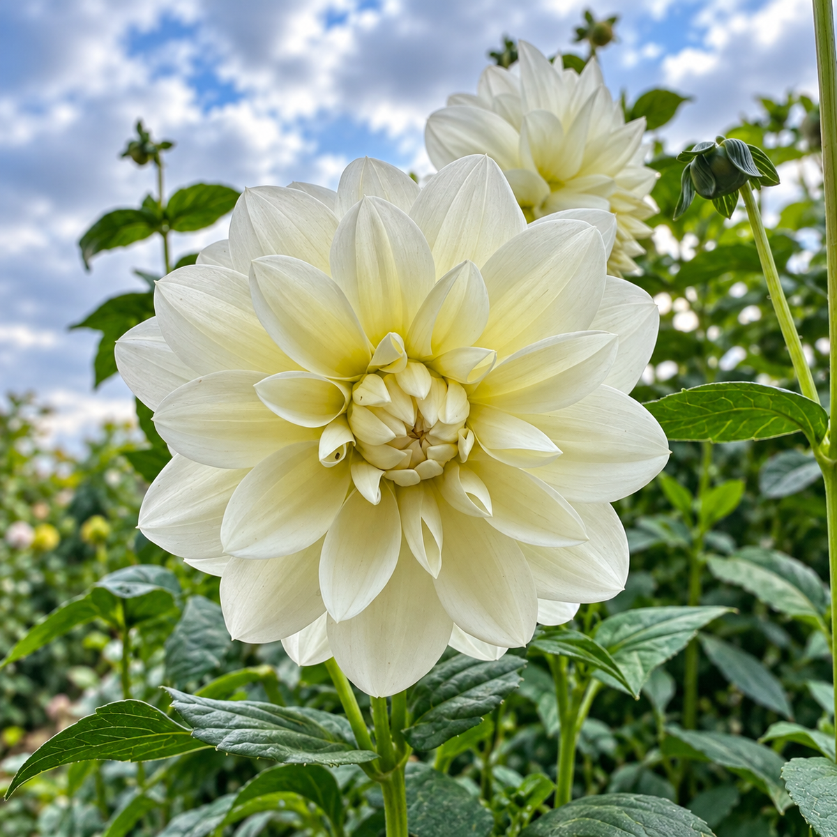 Bridezilla white waterlily dahlia at Peep & Petal Flower Farm