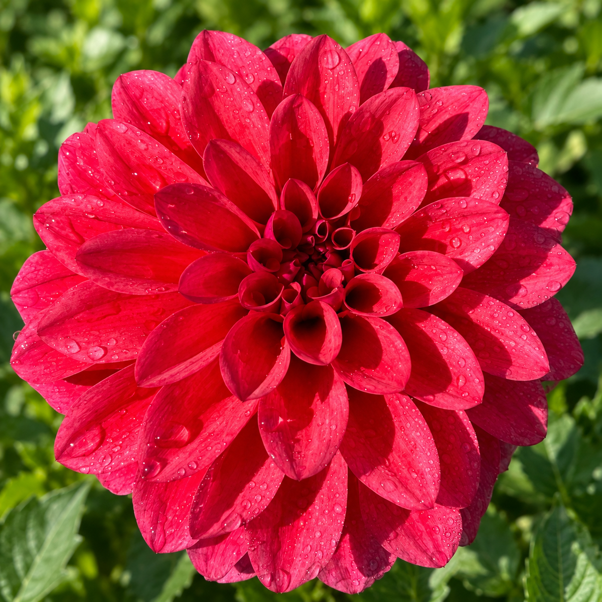 Bella Raimi raspberry-red formal decorative dahlia bloom grown at Peep & Petal