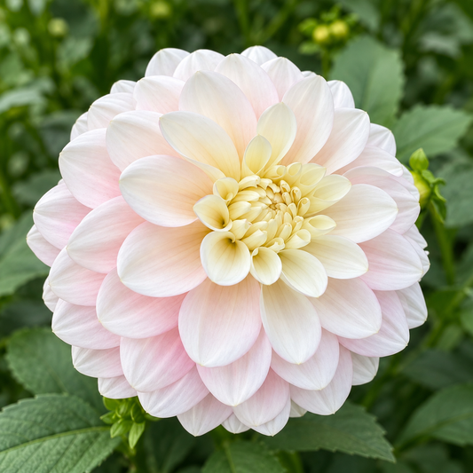 Daddy’s Girl pale blush and cream dahlia at Peep & Petal Flower Farm