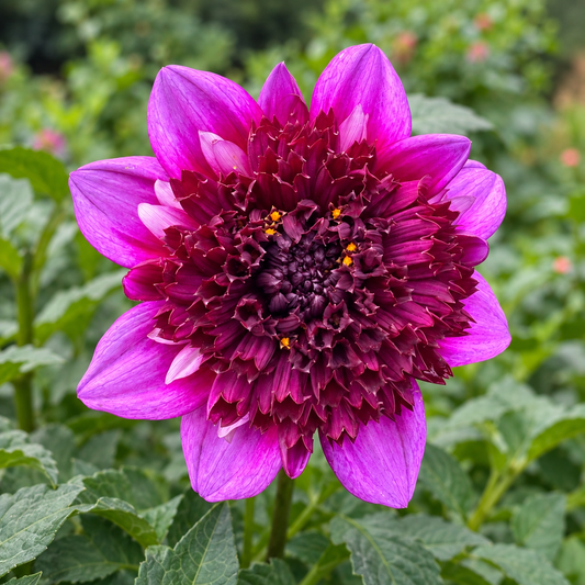 Misses Amy anemone dahlia bloom grown at Peep & Petal Flower Farm