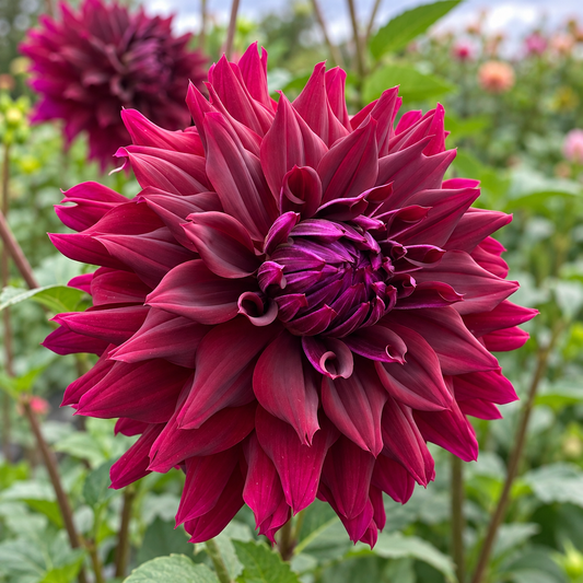 Rip City deep burgundy dahlia at Peep & Petal Flower Farm
