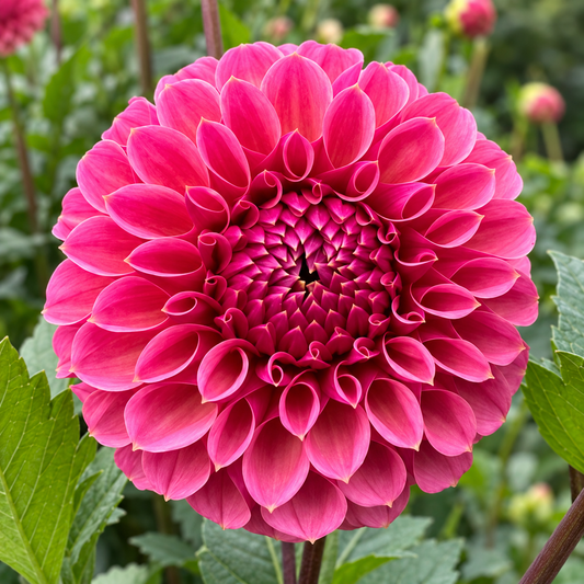RM Berry Kiss dahlia grown at Peep & Petal with berry pink petals and deep raspberry center