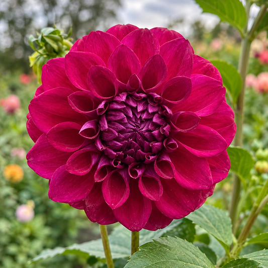 Deep fuchsia dahlia at Peep & Petal, labeled Wyn’s Feisty Freda